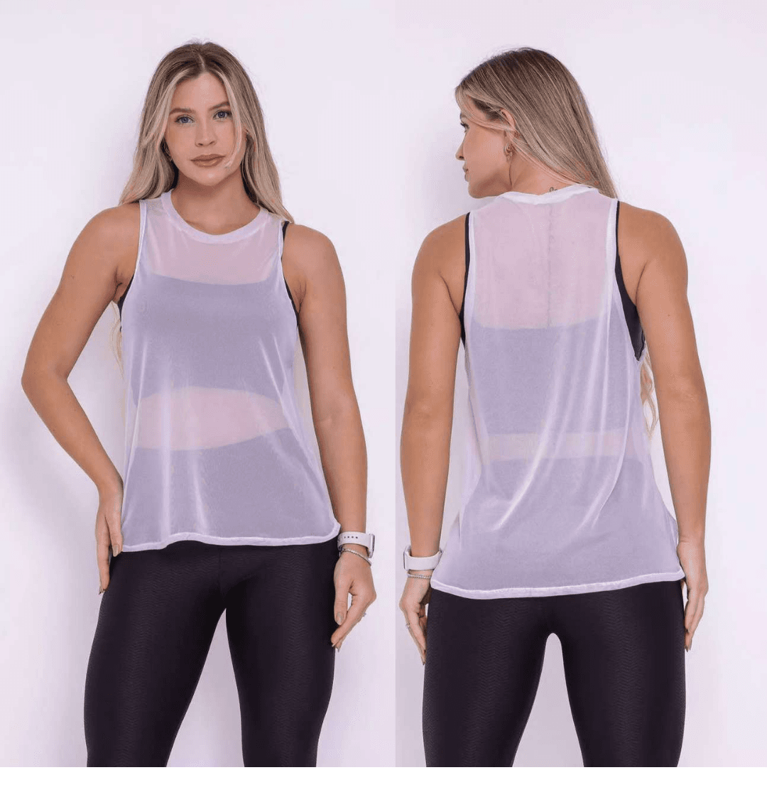 BLUSA TULE BRANCO REGATA