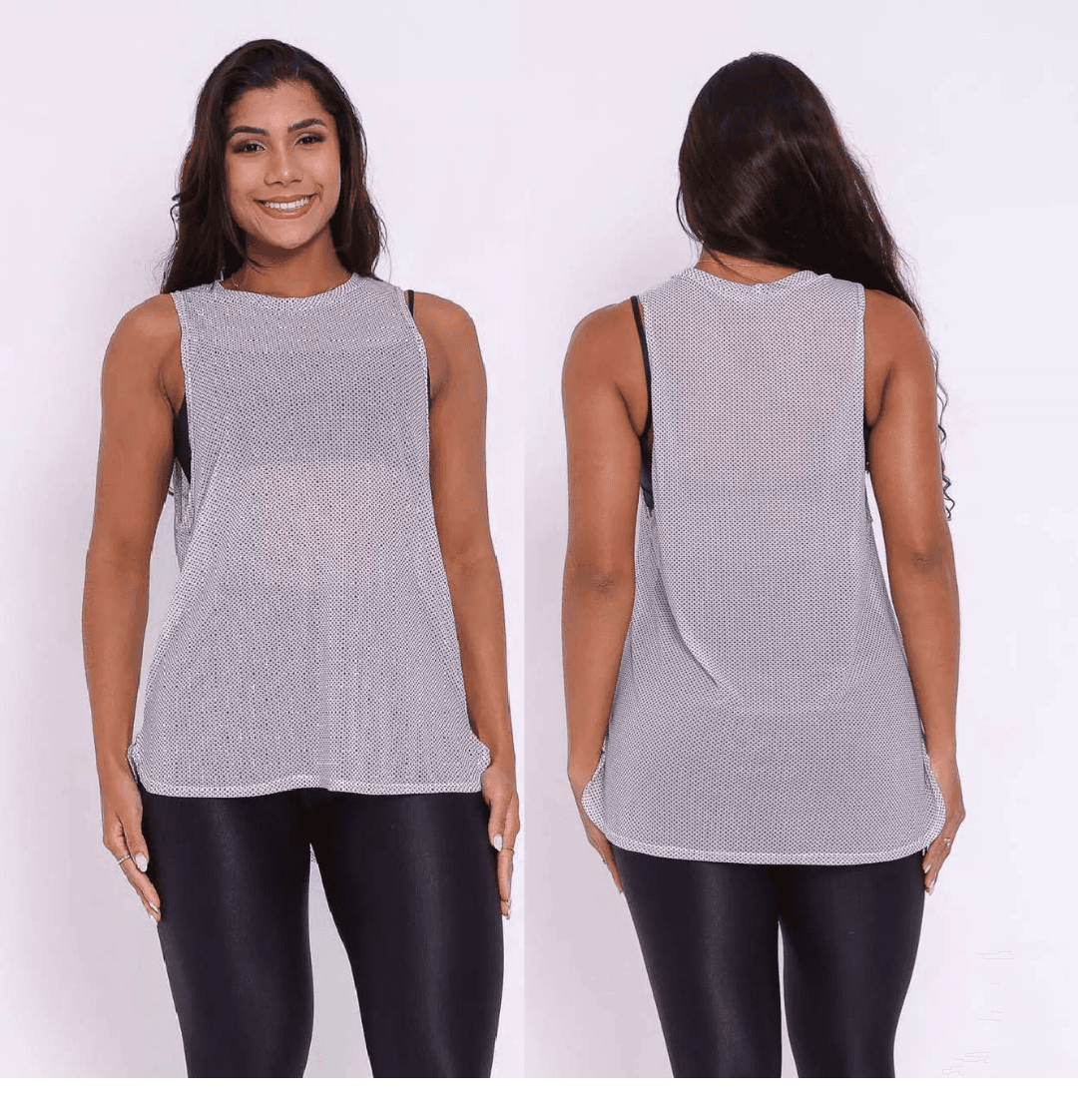 BLUSA TULE CINZA REGATA