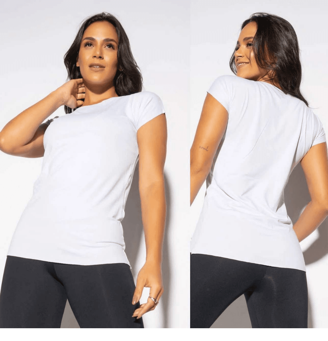 BLUSA BRANCA MANGA CURTA
