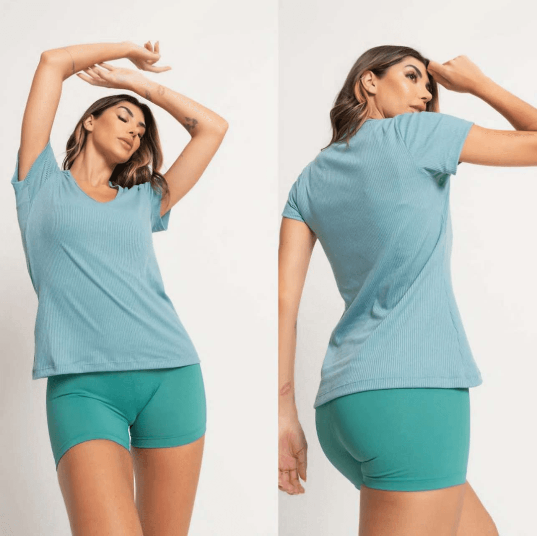 BLUSA VERDE MANGA CURTA