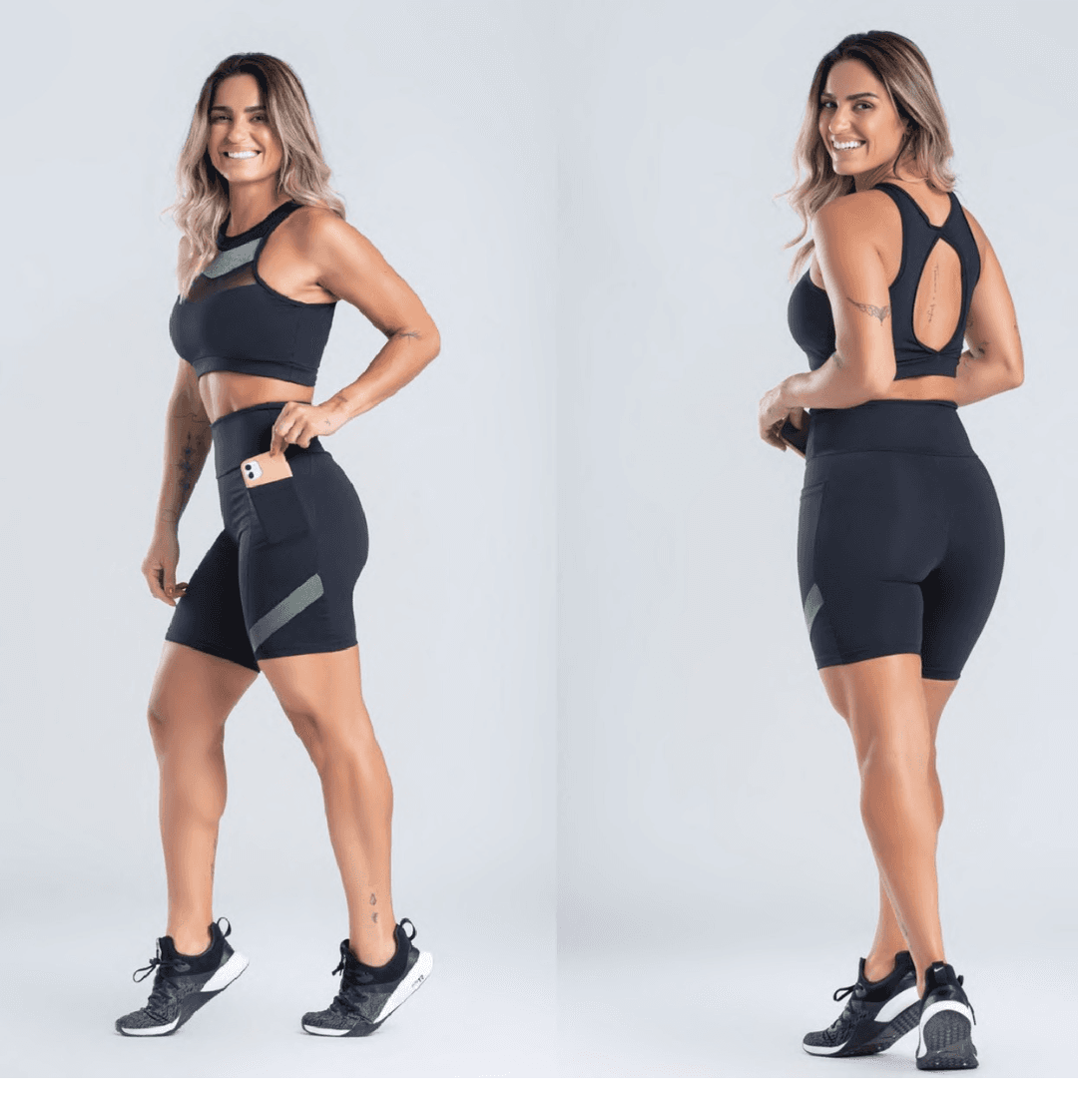 CONJUNTO SHORT  PRETO