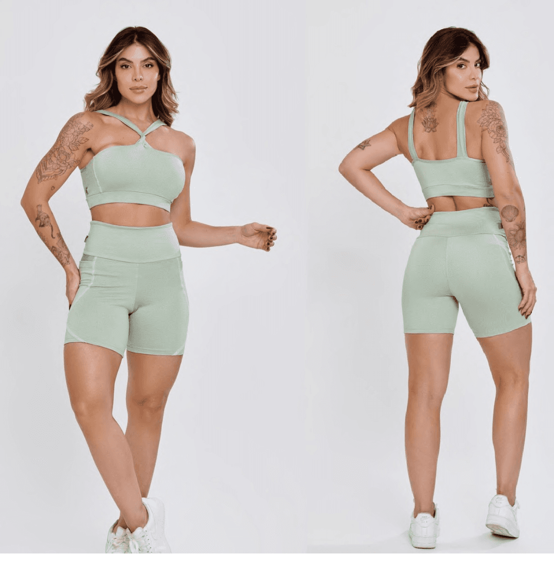 CONJUNTO SHORT  VERDE CLARO