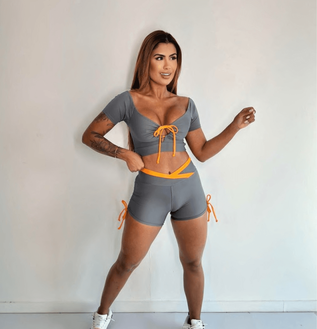 CONJUNTO SHORT  CINZA ESCURO