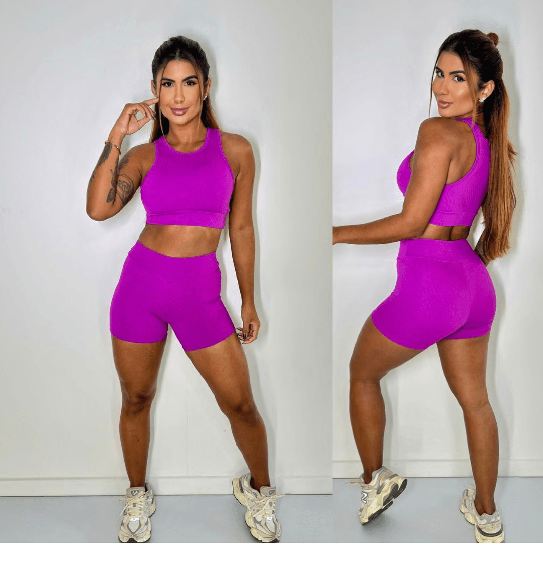 CONJUNTO SHORT  ROXO