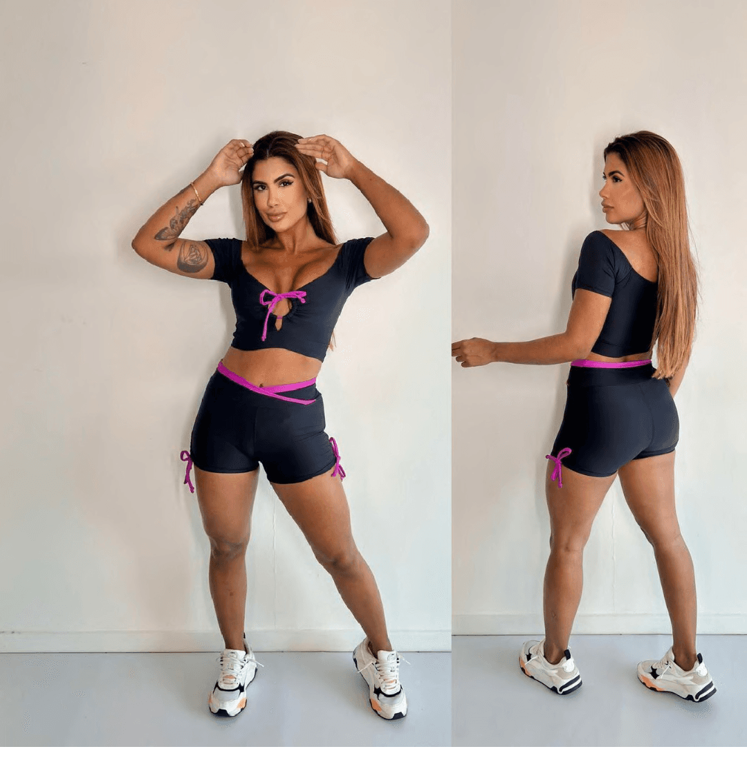 CONJUNTO SHORT  BLACK ROSE