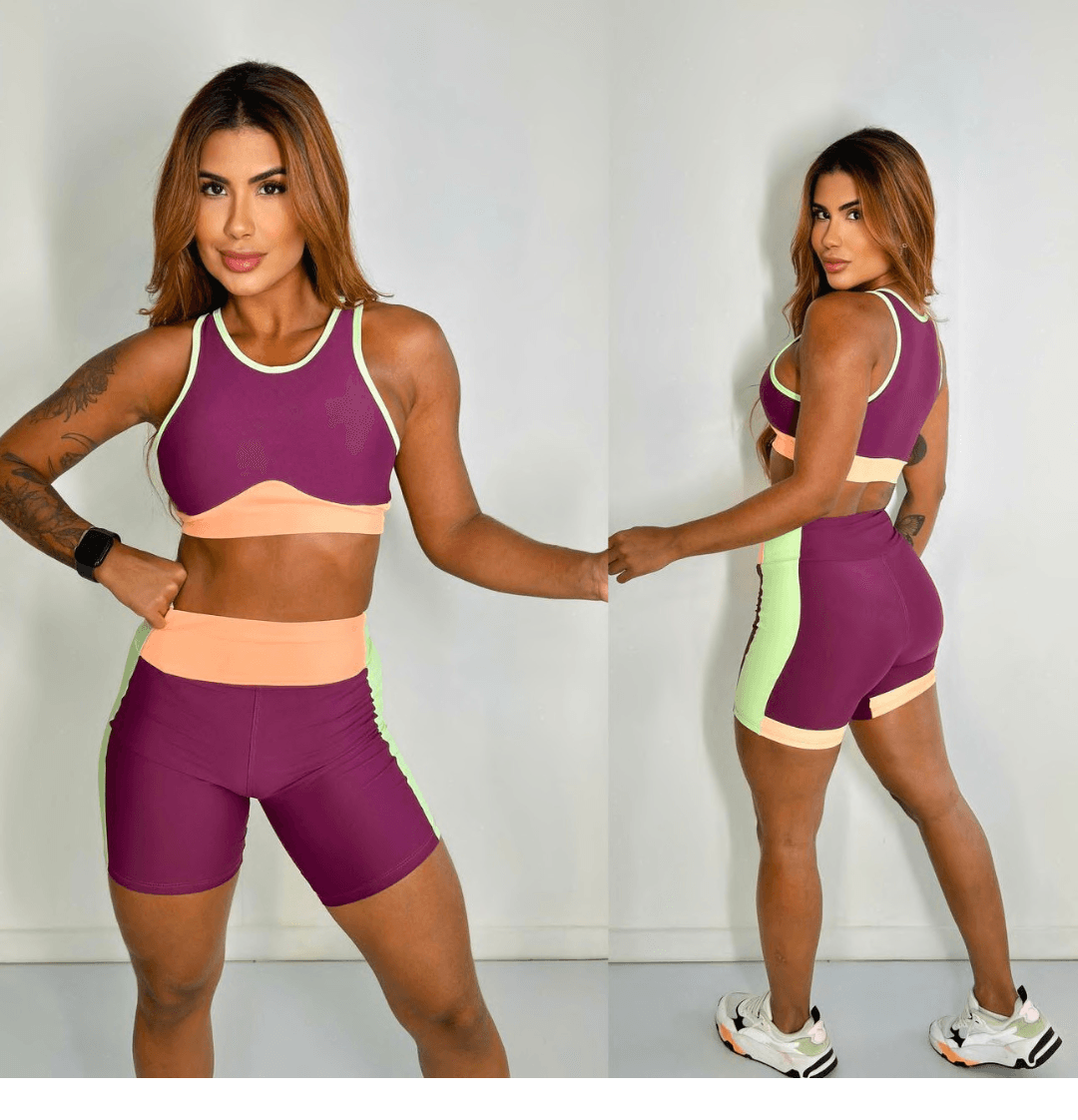 CONJUNTO SHORT  VINHO